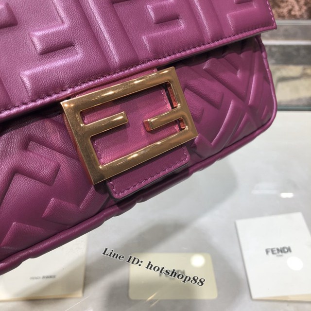 FENDI精品女包 芬迪BAGUETTE中號羊皮手袋 Fendi 0191M迷你肩背斜挎包 fdzg2537